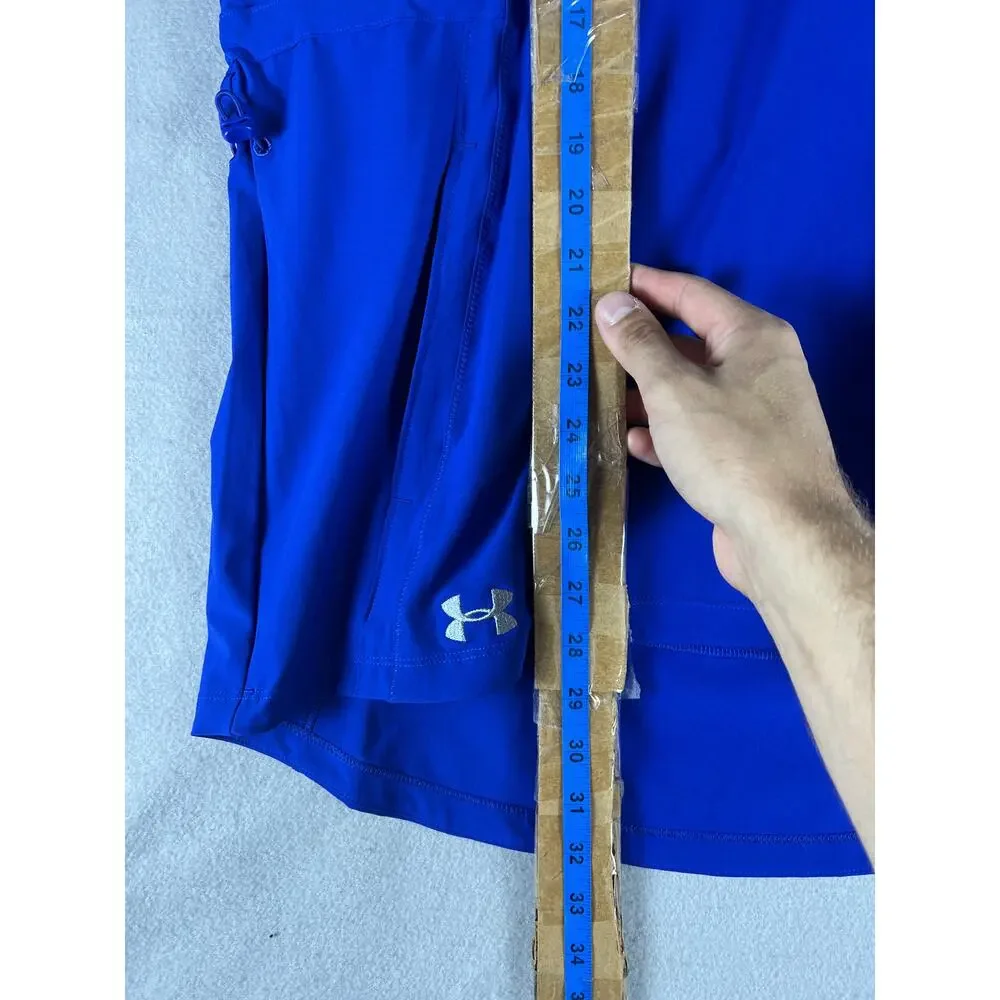 Under Armour Squad Woven 1/2-Zip Jacket Womens M Blue Loose Fit Vented Anorak
